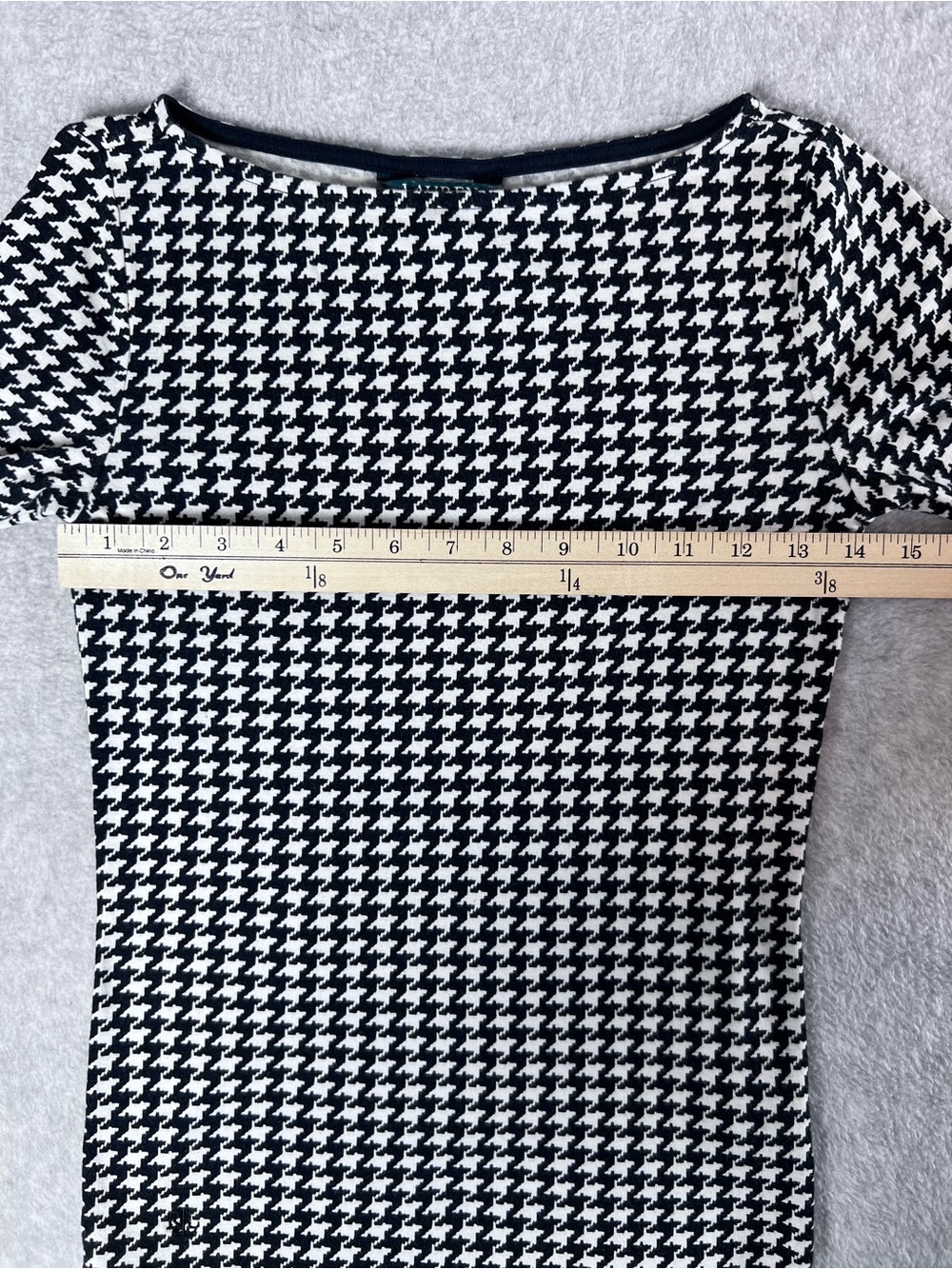 Lauren Ralph Lauren Black and White Houndstooth Short Sleeve Top Cotton size XS - Picture 8 of 11